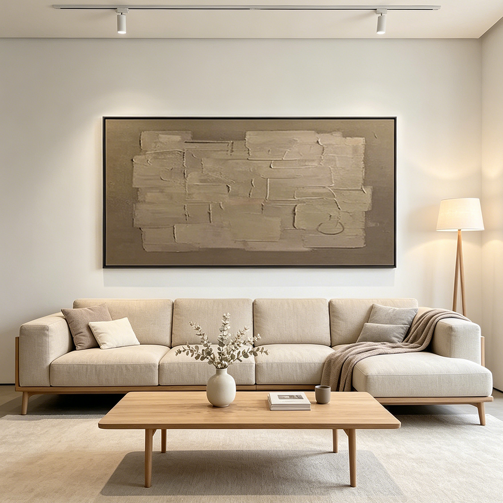 TAUPE ABSTRACT:  Textured Taupe Subtle Minimalist Canvas