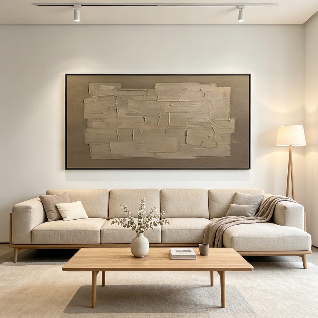 TAUPE ABSTRACT:  Textured Taupe Subtle Minimalist Canvas