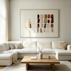 TEXTURED TILES: Minimalist Impasto Subtle Color Grid Canvas