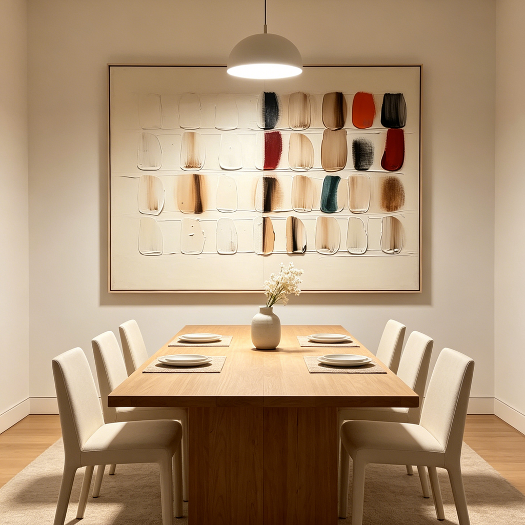 TEXTURED TILES: Minimalist Impasto Subtle Color Grid Canvas