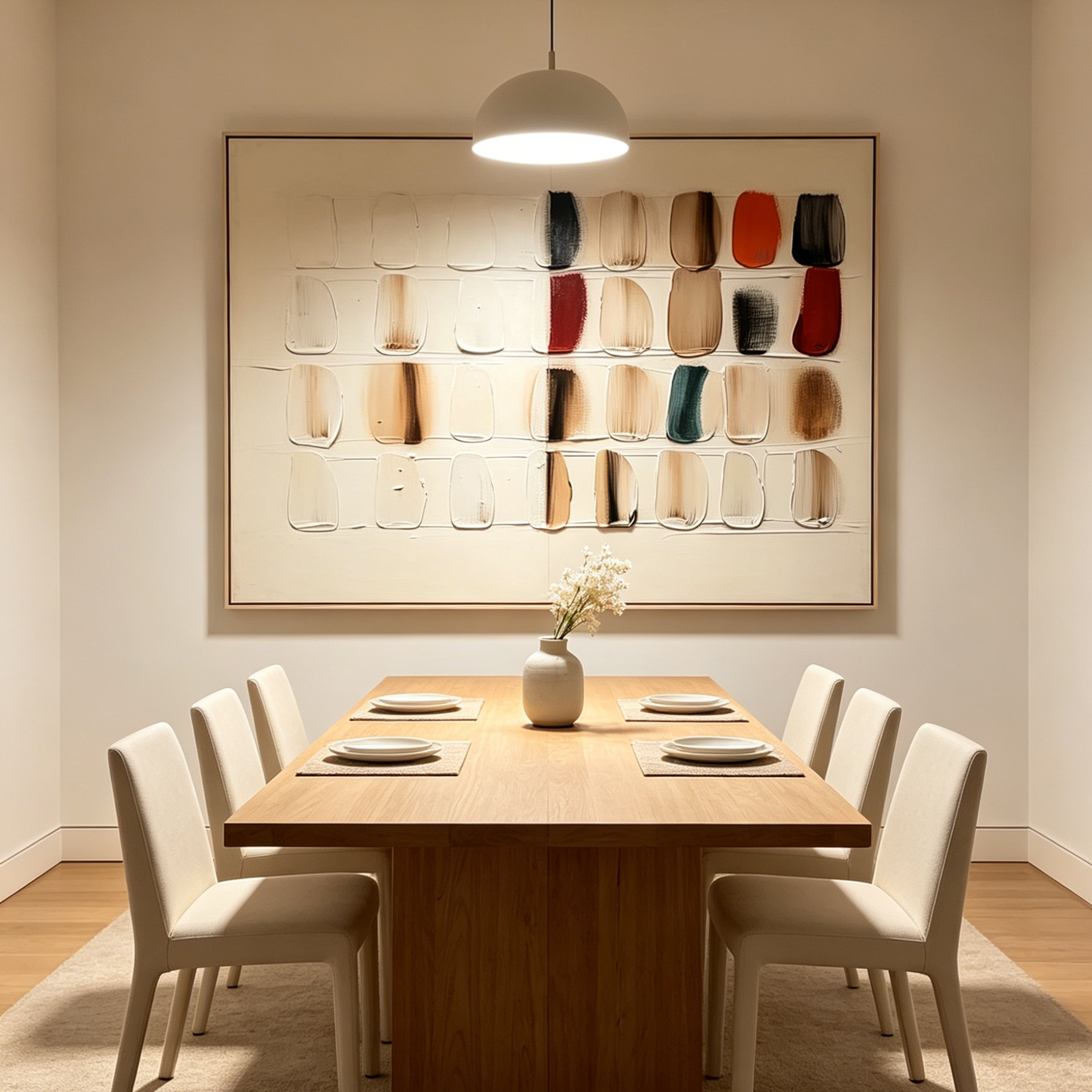 TEXTURED TILES: Minimalist Impasto Subtle Color Grid Canvas