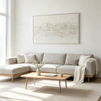 TEXTURED WHISPERS: Textured All White Horizontal Abstract Canvas
