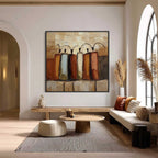 THE COLLECTIVE: Square Abstract Impasto Palette Knife Painting