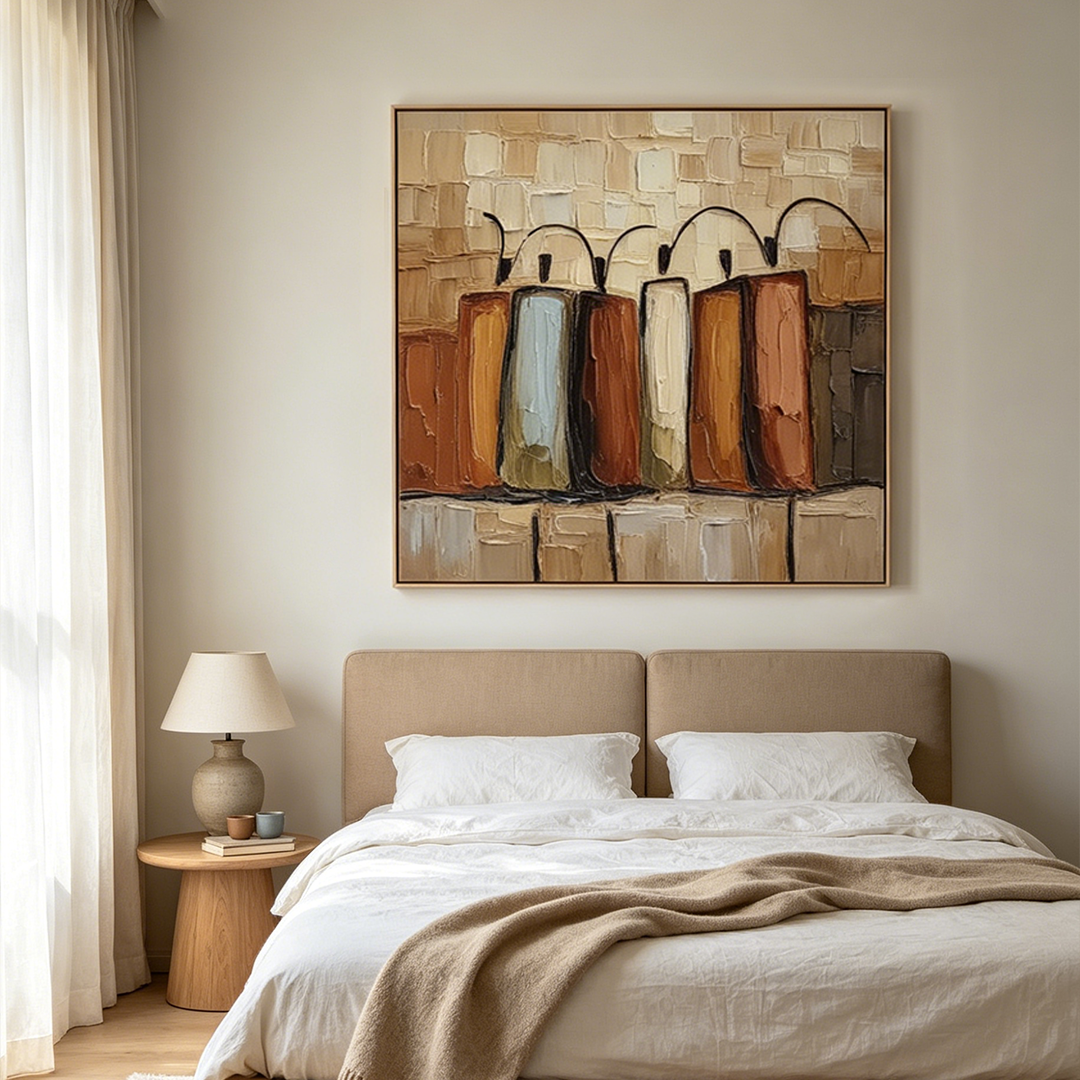 THE COLLECTIVE: Impasto Beige Brown Cream Canvas