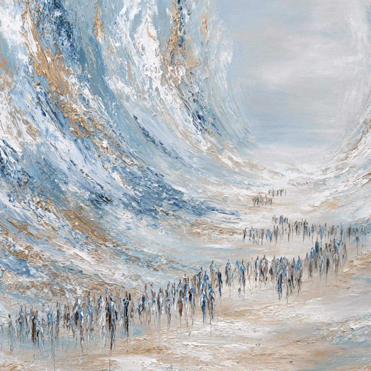 THE EXODUS: Large Abstract Figurative Textured Wall Art