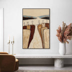 THE GATHERING: Textured Wabi Sabi Abstract Landscape Painting