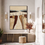 THE GATHERING: Textured Wabi Sabi Abstract Landscape Painting