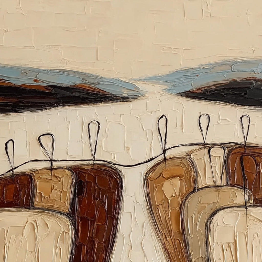 THE GATHERING: Textured Wabi Sabi Abstract Landscape Painting