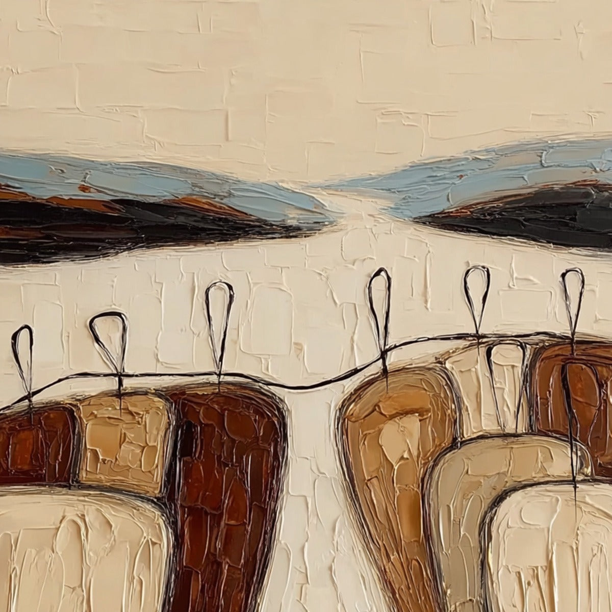 THE GATHERING: Textured Wabi Sabi Abstract Landscape Painting