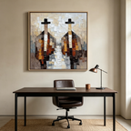 THE JOURNEYMEN: Impasto Anonymous Figures  Muted Earth Tones Canvas