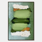 THE LONG RUN: Textured Abstract Green Landscape Painting with Runners