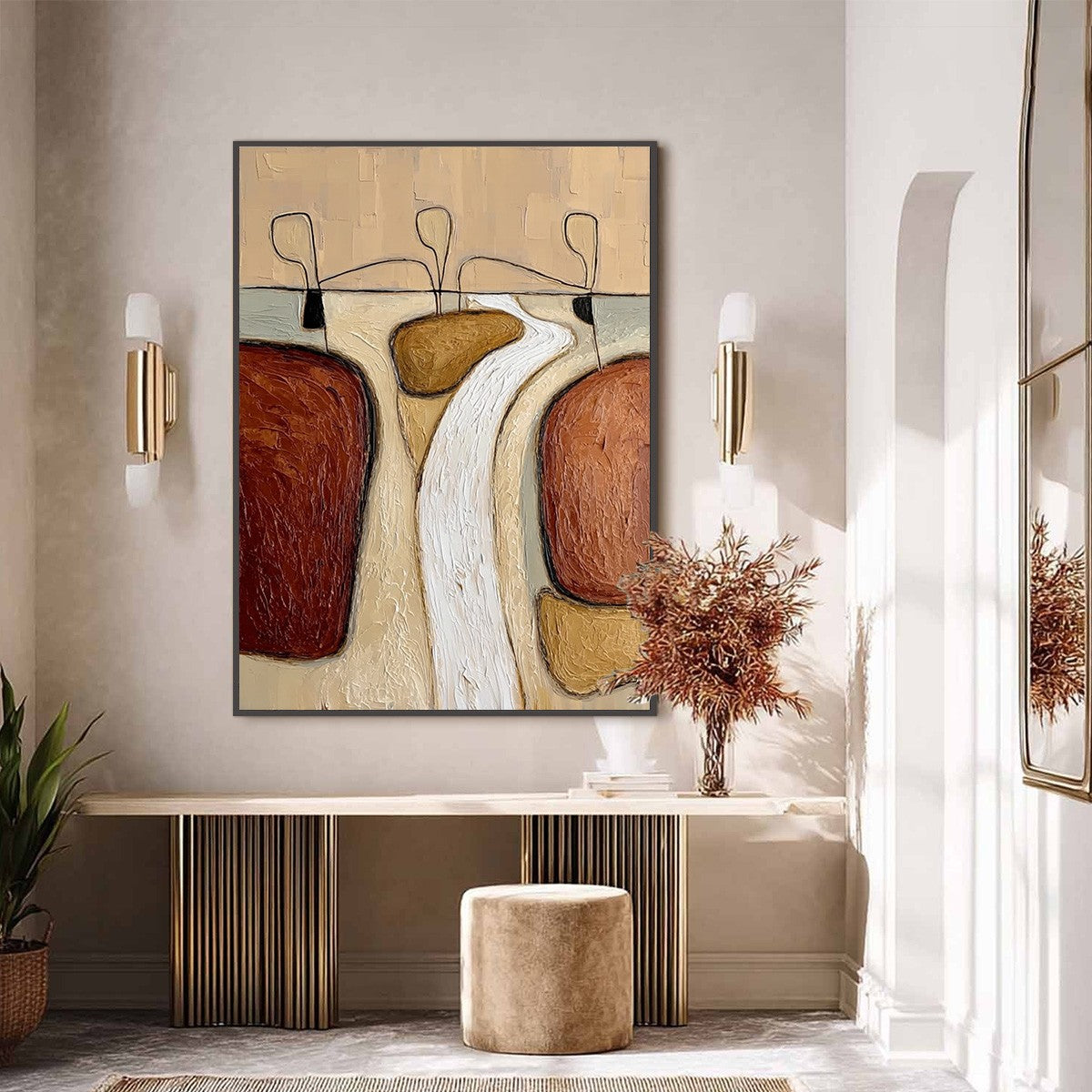 THE PASSAGE: Textured Wabi Sabi Abstract Earth Tone Painting