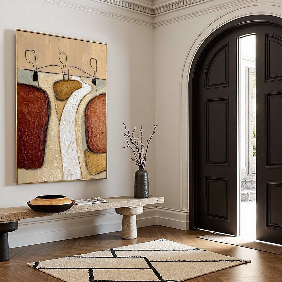 THE PASSAGE: Textured Wabi Sabi Abstract Earth Tone Painting