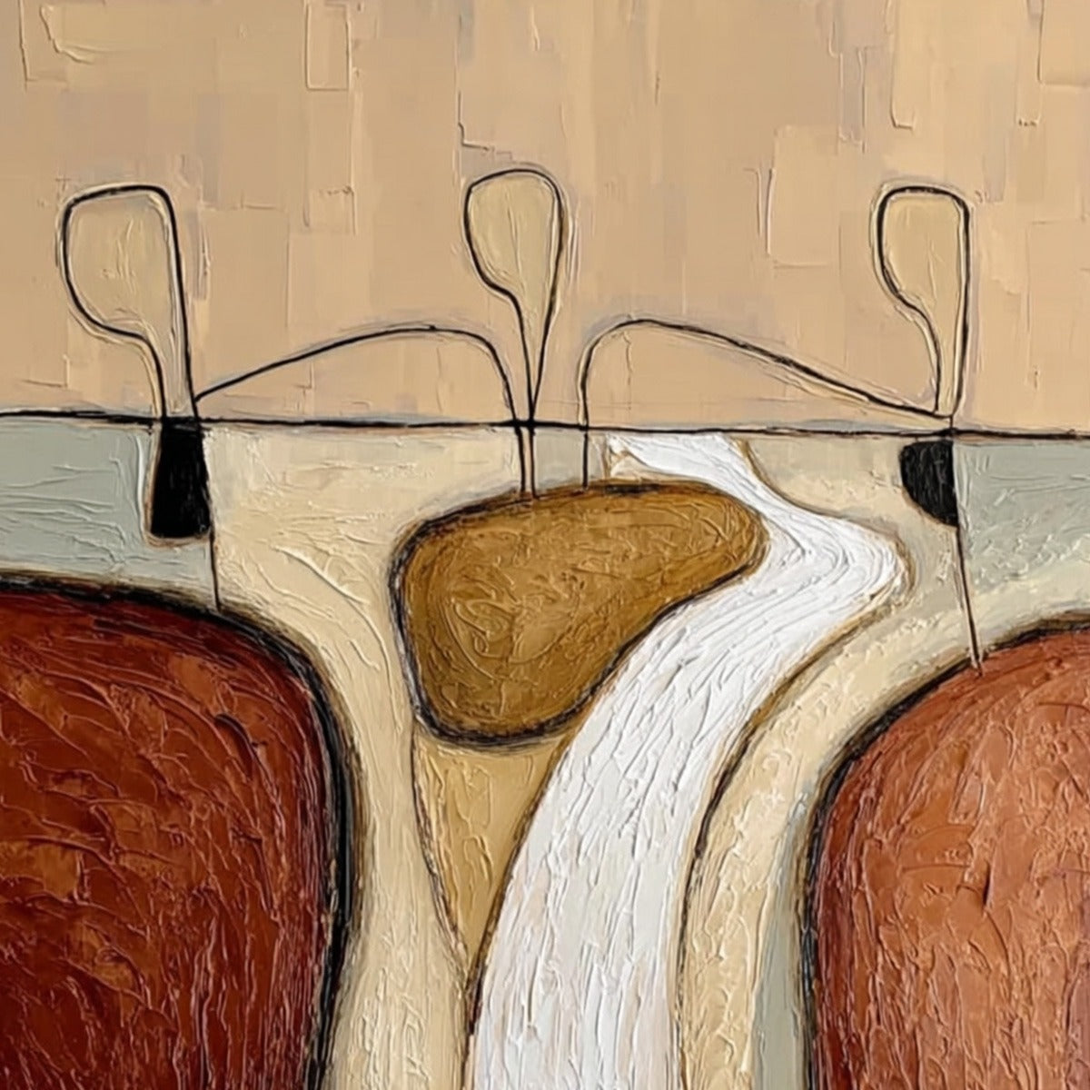THE PASSAGE: Textured Wabi Sabi Abstract Earth Tone Painting