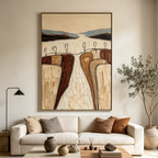 THE GATHERING: Textured Abstract Landscape Wabi Sabi Wall Art