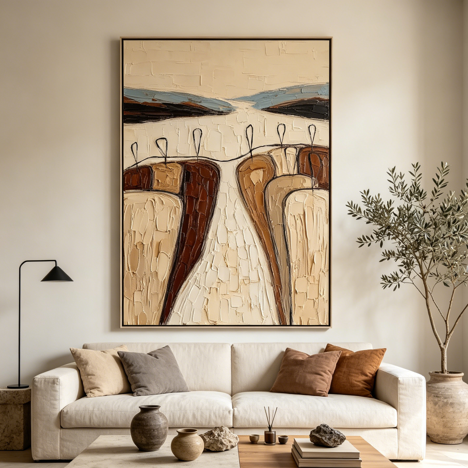 THE GATHERING: Textured Abstract Landscape Wabi Sabi Wall Art
