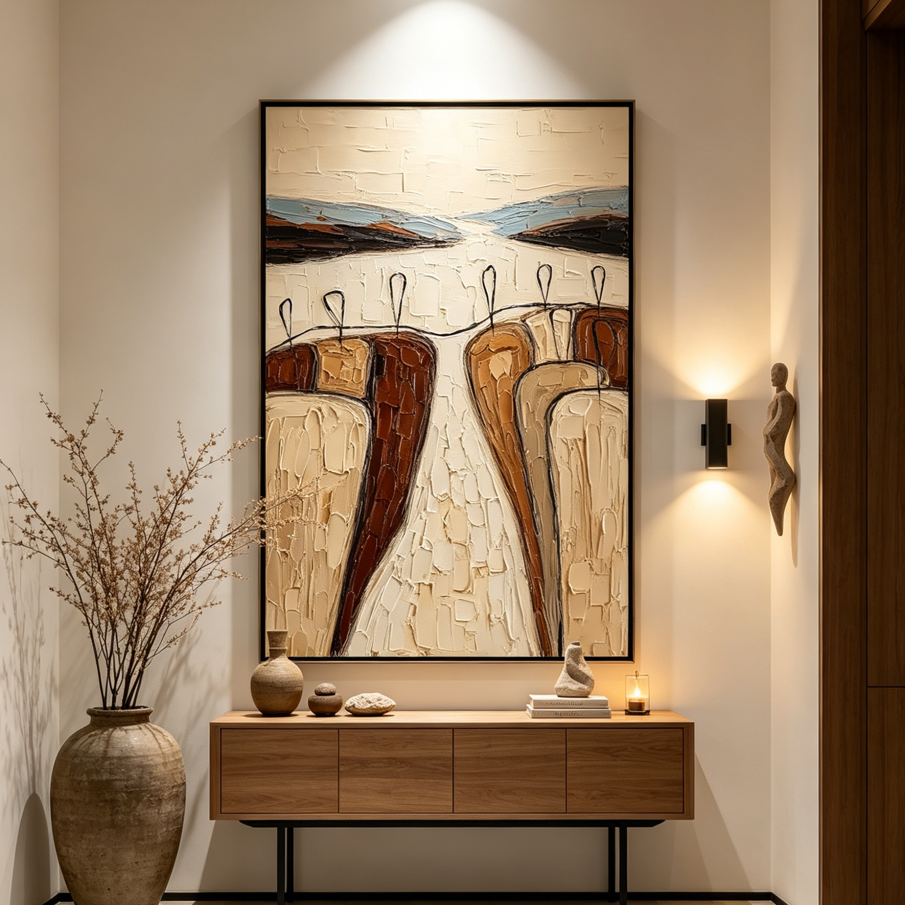 THE GATHERING: Textured Abstract Landscape Wabi Sabi Wall Art