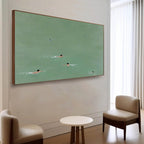 TIDAL GLIDE: Minimalist Textured Swimmer Art