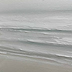 TRANQUIL COAST: Minimalist Coastal Landscape Painting in Neutral Tones