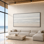 TRANQUIL COAST: Neutral Tone Minimalist Seascape Canvas