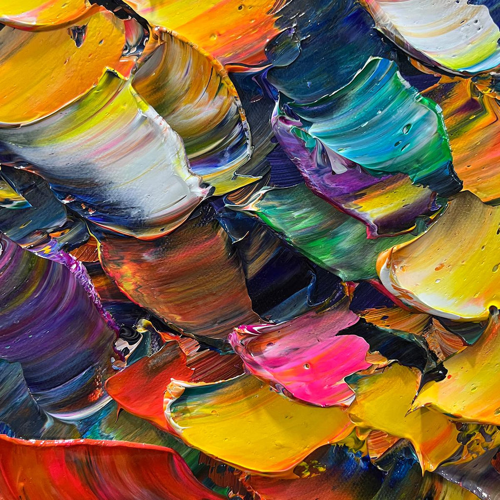 TREE OF LIFE: Colorful Tree Rich Texture Growth Symbolism  Impasto Canvas