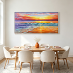 TROPICAL SUNSET BEACH: Ocean Sunset Canvas