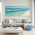 TURQUOISE DREAM PANORAMIC: Crystal Clear Water Soft Sand Beach Canvas