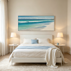 TURQUOISE DREAM PANORAMIC: Crystal Clear Water Soft Sand Beach Canvas