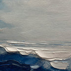 TWILIGHT SEA: Deep Blue Textured Abstract Ocean Canvas