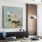 Blossom's Grace: Textured Impasto Magnolia Painting