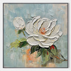 Blossom's Grace: Textured Impasto Magnolia Painting