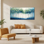 FOREST WHISPERS: Textured Lush Cool Tone Forest Canvas