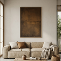 UMBER ABSTRACT LANDSCAPE: Warm Umber Earthy Abstract Wabi Sabi Canvas