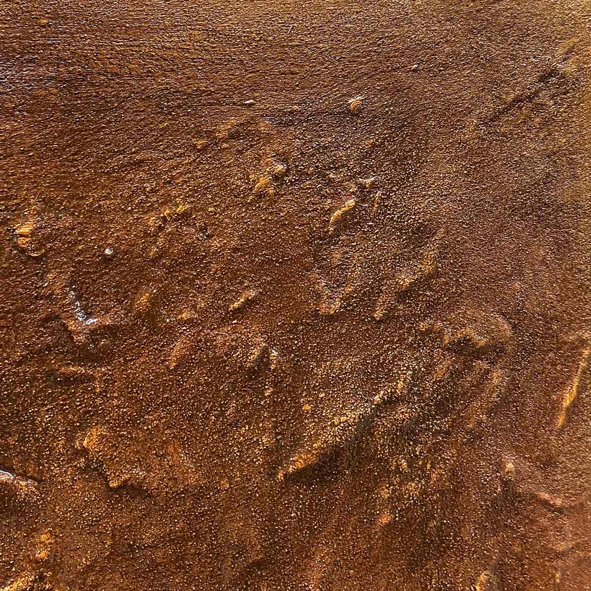 UMBRA: Textured Abstract Square Brown Oil Painting