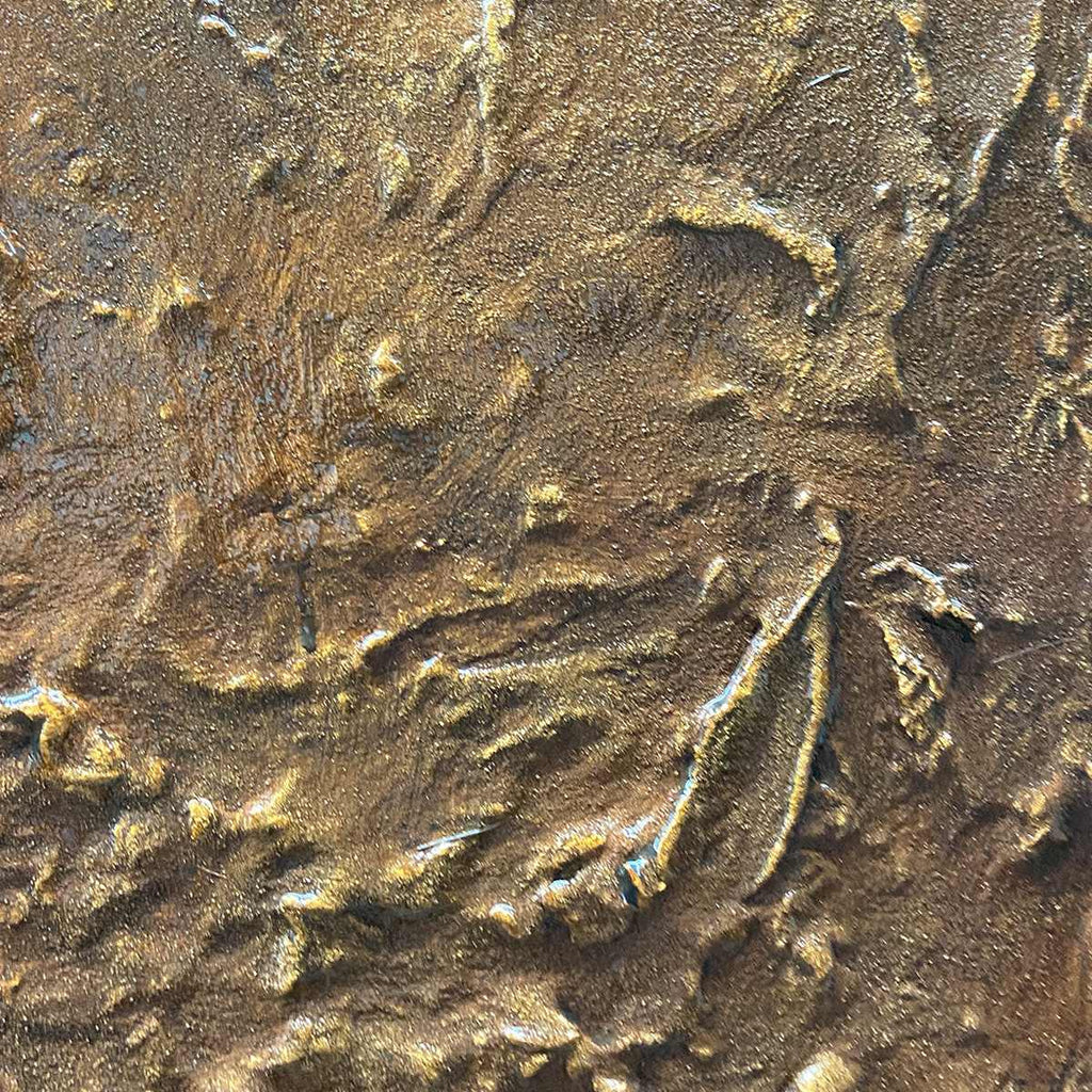 UMBRA: Textured Abstract Square Brown Oil Painting