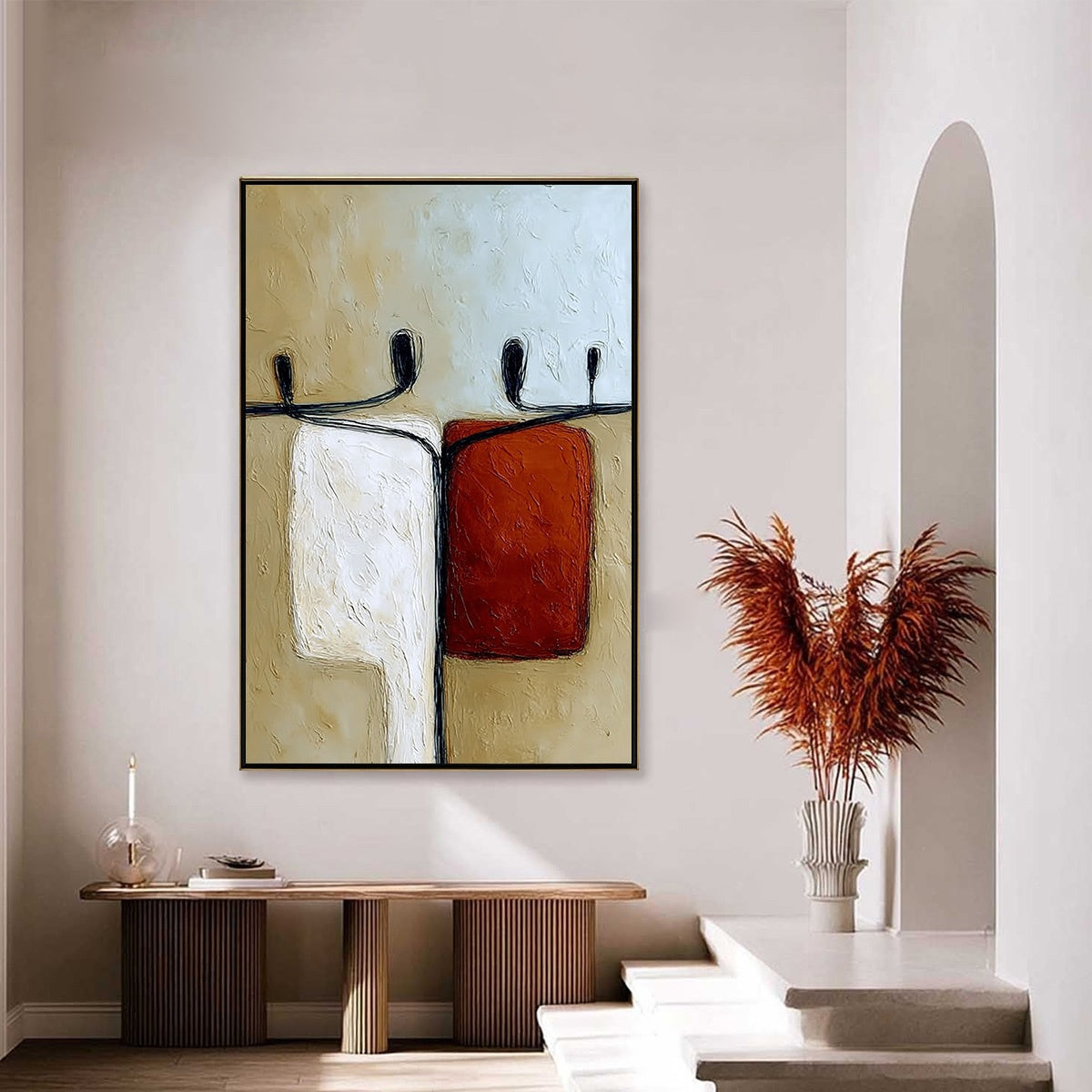 UNITY: Textured Abstract Figurative Painting of Human Connection