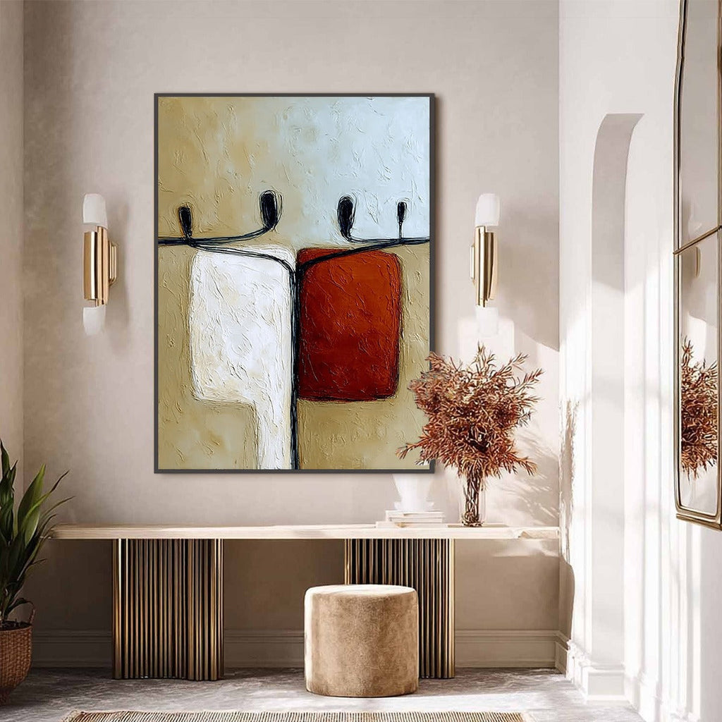 UNITY: Textured Abstract Figurative Painting of Human Connection