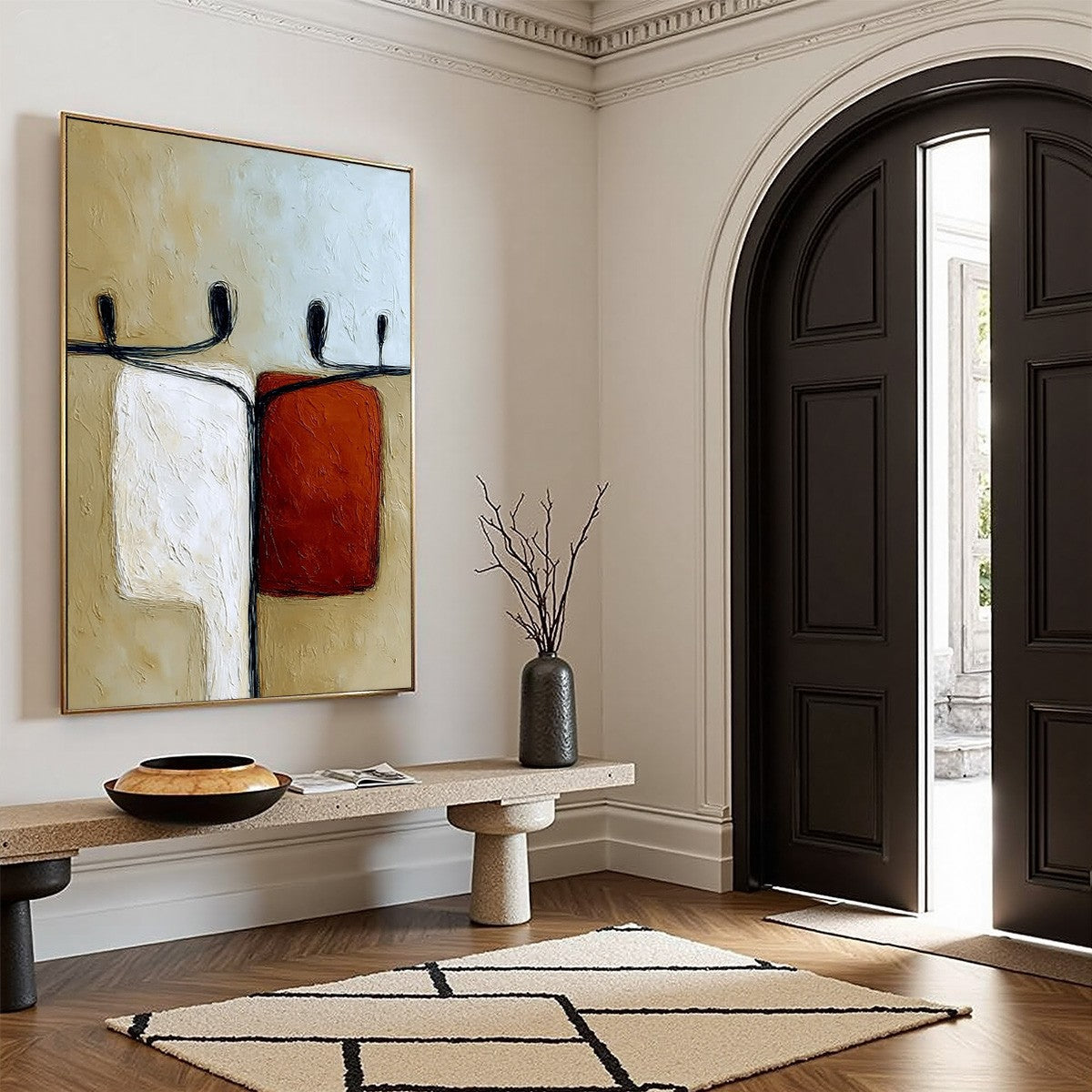 UNITY: Textured Abstract Figurative Painting of Human Connection