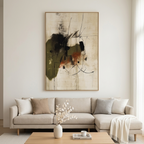 UNTITLED ABSTRACT: Soft Earth Tones Delicate Lines Minimalist Canvas