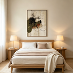 UNTITLED ABSTRACT: Soft Earth Tones Delicate Lines Minimalist Canvas