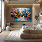 URBAN MELODY: Textured Impasto Painting of a Jazz Band Street Performance