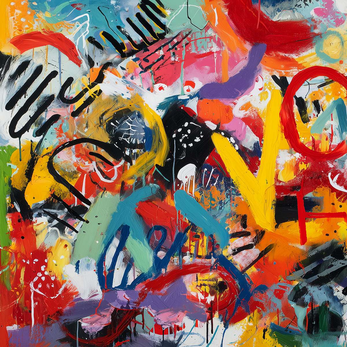 URBAN PULSE: Large Colorful Abstract Graffiti Style Wall Art
