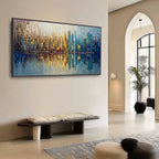 URBAN TWILIGHT: Textured Palette Knife Abstract Cityscape Painting