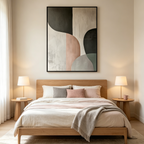 URBAN FORMS: Pink Grey Black Beige Abstract Shapes Textured Canvas