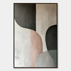 Urban Forms: Original Minimalist Abstract Oil Painting - Textured Geometric Wall Art Decor