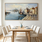 VENETIAN SERENADE: Venice Canal Buildings Sailboats  Panoramic Canvas