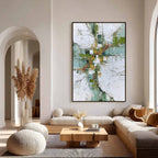 VERDANT ECHO: Textured Abstract Painting in Earth Tones