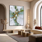 VERDANT ECHO: Textured Abstract Painting in Earth Tones