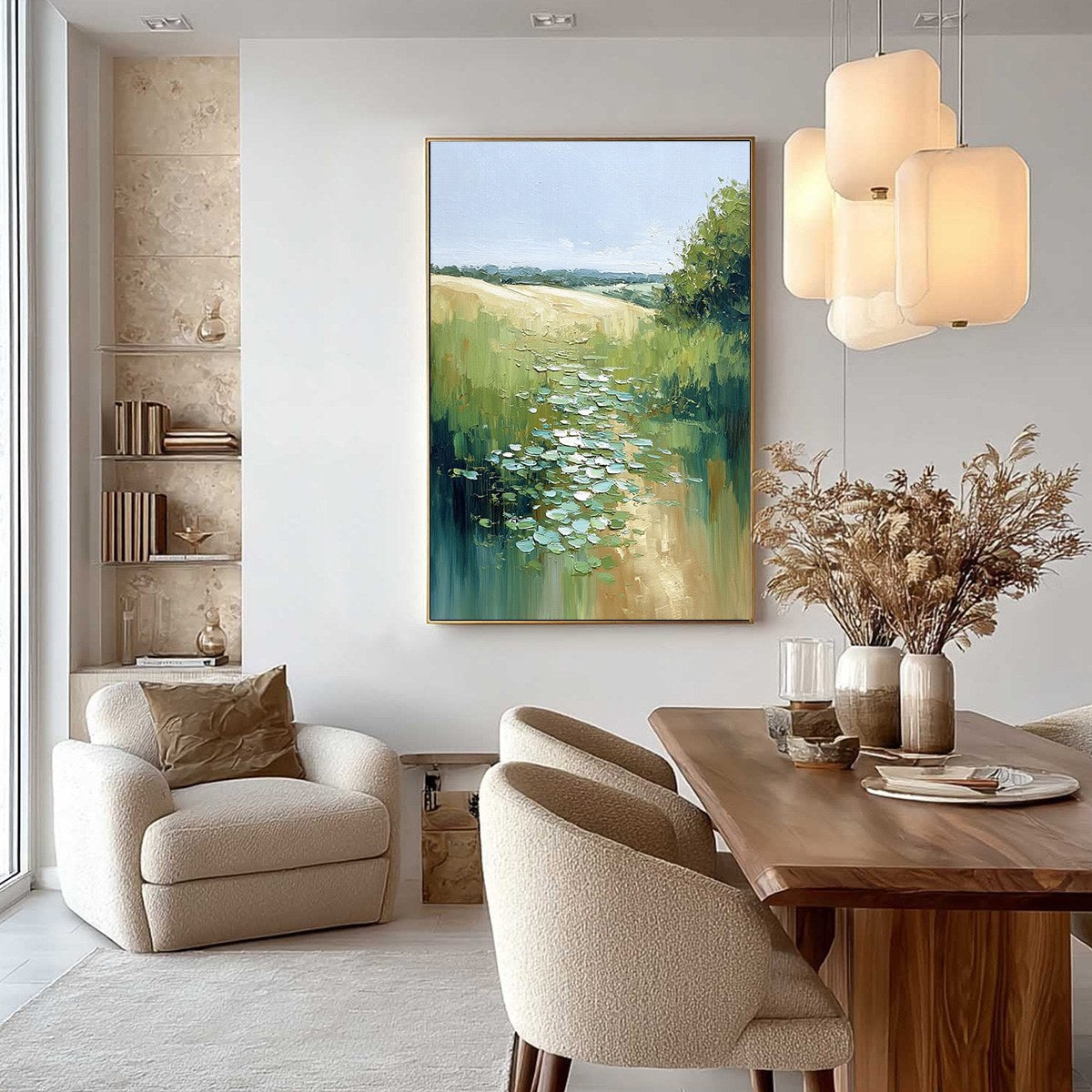 VERDANT PATH: Textured Impasto Landscape Painting