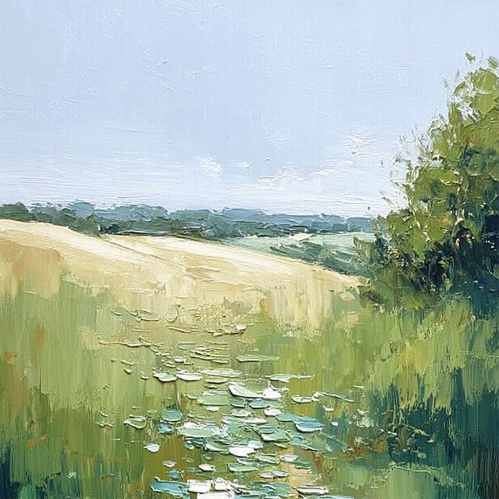 VERDANT PATH: Textured Impasto Landscape Painting